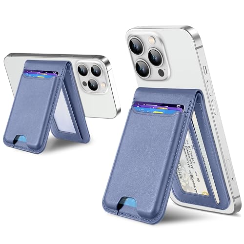 For Magsafe Wallet Stand, 6 Cards Holder, RFID Blocking | Stronger Magnetic Wallet for iPhone 17/16/15/14/13/12 Series, Magnetic Card Holder, ID Window, Vegan Leather, Lavender purple - color: Lavender purple