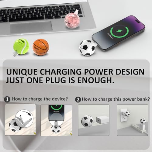 Mini Portable Charger USB C Power Bank 2000mAh Phone Charger Battery Pack Compatible with iPhone 17/17 Air/17 Pro/17 Pro Max/16/16 Plus/16 Pro/16 Pro Max/15 Series, Galaxy Series, Android etc - color: Soccer