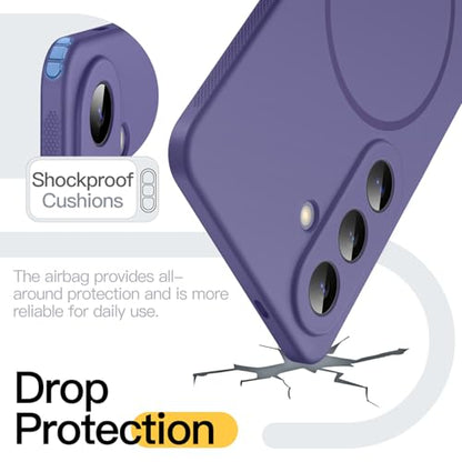 JETech Slim Magnetic Case for Samsung Galaxy S26, Anti-Slip, Cobalt Violet | Compatible with MagSafe, Full Camera Lens Protection, Soft TPU Cover, Shockproof - color: Cobalt Violet, size: Galaxy S26