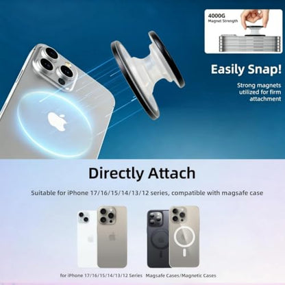 Grippopso for Magsafe Phone Grip, Magnetic Phone Grip Holder, T-Black