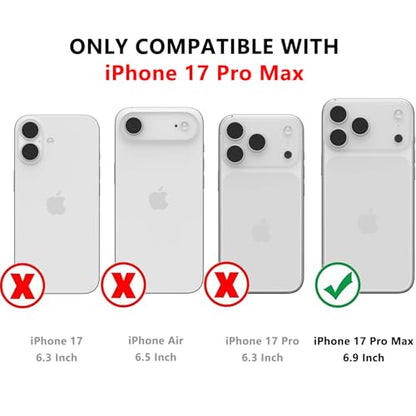 Designed for iPhone 17 Pro Max Case 2 in 1 Gift Militay Grade Drop Protective Rugged Heavy Duty Cover Shockproof Case for iPhone 17 Pro Max Phone Case for Women Men Boy Girl (Red) - color: Red