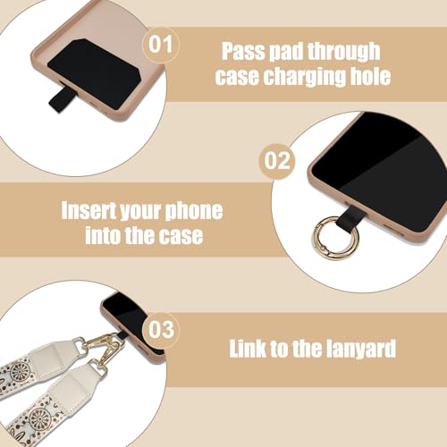 Cell Phone Lanyard with Wallet - Anti-Theft Crossbody Adjustable Phone Strap for Most Smartphones, for Men & Women - color: Beige