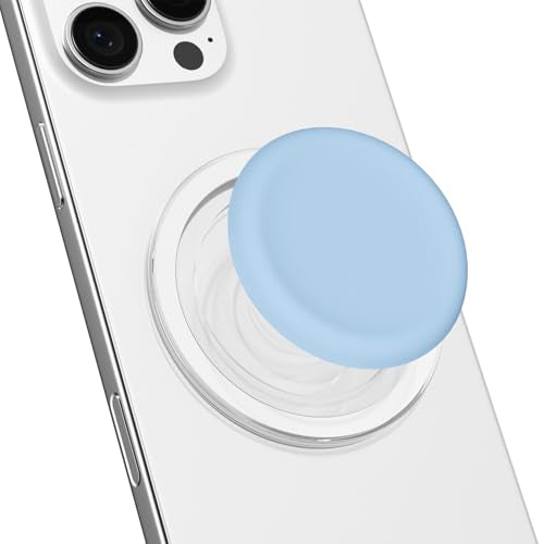 Svanove Silicone Magnetic Phone Grip Compatible with Magsafe Phone Grip Holder, Cute Cell Phones Grips Stand Collapsible Kickstand for iPhone Samsung, Slim Thin Matte Soft Rubber TPU, Light Blue - color: Light Blue, style: Magnetic
