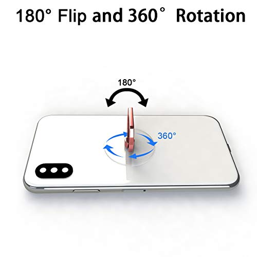Transparent Phone Ring Holder Grip 360 Degree Free Rotation, Clear Cell Phone Finger Ring Kick-Stand Compatible with iPhone X 8 7 Plus 6S 6 5s 5 SE, Galaxy S9 S8 S7 S6 Edge (Rose Gold) - color: Rose Gold