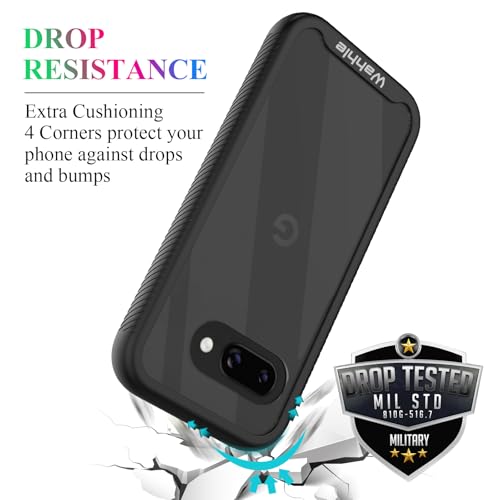 Compatible with Google Pixel 9A Case, Built in Screen Protector Full Body Shockproof Slim Fit Bumper Protective Phone Cover for Pixel 9A Men Women-Black/Clear - size: Pixel 9A Case