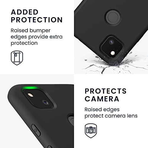 kwmobile Case Compatible with Google Pixel 4a Case - Slim Protective TPU Silicone Phone Cover - Black Matte - color: black matte