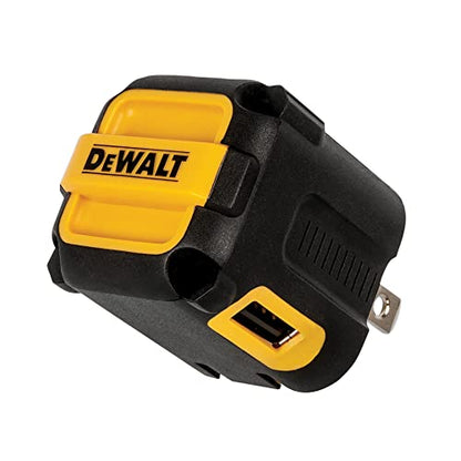 DEWALT Heavy Duty NeverBlock USB Charger, Angled Dual Port 12W Wall Charger - size: 12 W