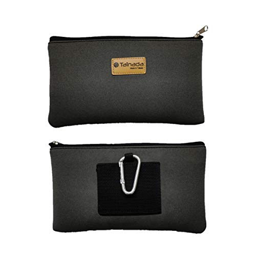 Tainada Men Women Horizontal Cell Phone Neoprene Shockproof Zipper Carry Case Bag Pouch with Belt Loop Holster & Carabiner Compatible with Most of iPhone, Android Phones (Gray) - color: Gray