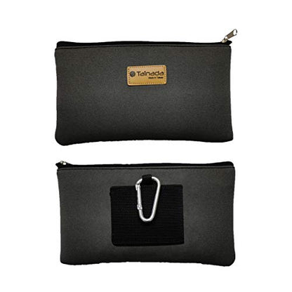 Tainada Men Women Horizontal Cell Phone Neoprene Shockproof Zipper Carry Case Bag Pouch with Belt Loop Holster & Carabiner Compatible with Most of iPhone, Android Phones (Gray) - color: Gray