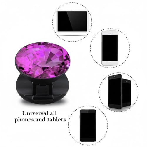 Frienda 6 Pcs Plastic Disco Crystal Adhesive Phone Grip, Eye-catching Color - color: Eye-catching Colors