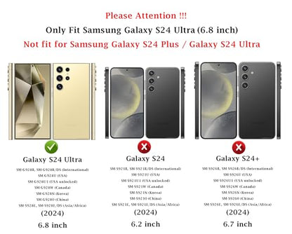 for Samsung Galaxy S24 Ultra Case: Dual Layer Protective Heavy Duty Cell Phone Cover Shockproof Rugged with Screen Protector - Military Protection Bumper Tough - Samsung Galaxy S24 Ultra 2024, Black - color: Black (PC) + Black (TPU)
