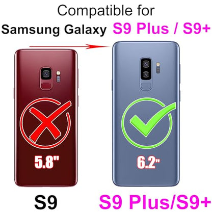for Samsung Galaxy S9 Plus Wallet case, Rose Gold-Butterfly | 3 Card Holders, Kickstand, Shockproof TPU Shell, PU Leather, Magnetic Closure, Protective Flip Folio Cover, Women - color: 6