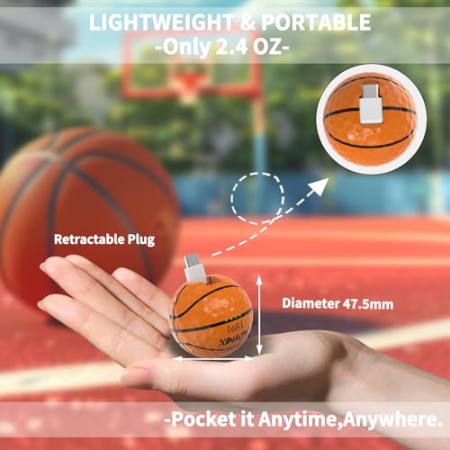 Mini Portable Charger USB C Power Bank 2000mAh Phone Charger Battery Pack Compatible with iPhone 17/17 Air/17 Pro/17 Pro Max/16/16 Plus/16 Pro/16 Pro Max/15 Series, Galaxy Series, Android etc - color: Basketball
