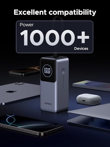 UGREEN Nexode 20000mAh 130W Built-in USB-C Cable Power Bank for iPhone 17