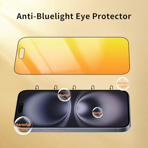 2 Pack for iPhone 16 Plus Privacy Screen Protector (Gold)