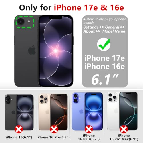 Varikke for iPhone 17e / 16e Case Wallet Magnetic Detachable, Rose Gold - color: (Standard) Rose Gold, size: iPhone 17e / iPhone 16e 6.1"