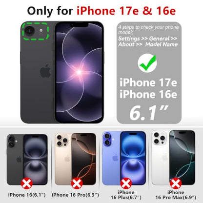 Varikke for iPhone 17e / 16e Case Wallet Magnetic Detachable, Rose Gold - color: (Standard) Rose Gold, size: iPhone 17e / iPhone 16e 6.1"