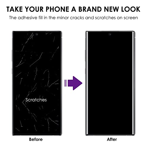 Galaxy Note 10 Plus Tempered Glass Screen Protector, UV Set - 3 Pack, Scratch Repair, Fingerprint-ID Compatible, Sensitive Touch, Full Coverage Without Black Edges - color: for Galaxy Note 10 Plus (HD Glass)