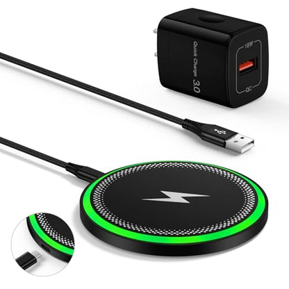 for Samsung Wireless Charger Pad for Galaxy S25 FE S25 Ultra S24FE S24 S23 S22 S21 Z Fold/Flip 7, 15W Fast Wireless Charging Station with 18W Adapter for iPhone 17 16 15 14 13,Google Pixel 10 9 Pro XL