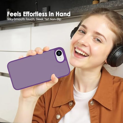 TENOC Phone Case Compatible with iPhone SE (2nd 2020 and 3rd 2022 Generation) & iPhone 7 & iPhone 8, Dark Purple Case Translucent Protective Bumper Matte Hard Back Cover for 4.7 Inch - color: Dark Purple, size: iPhone 7/8/SE