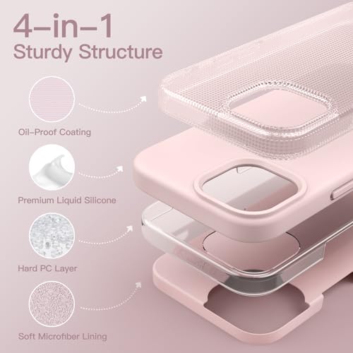 JETech Silicone Case for iPhone 14 Pro, Pink | Silky Soft Touch, Shockproof Protection, Scratch Resistant, Microfiber Lining - color: Pink, size: iPhone 14 Pro