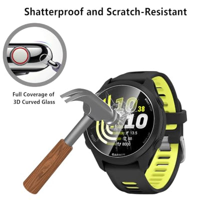 6-Pack Tempered Glass for Garmin Forerunner 70/170/170 Music Watch Screen Protector, AUUYYA 9H Hardness HD Clear Anti-Scratch Tempered Glass Protection Film, Bubble Free Anti Scratch Easy Installation - size: Garmin Forerunner 70