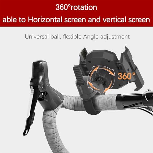 Temvue Stroller Phone Holder,Universal Bike Phone Mount, 360° Rotatable Handlebar Phone Holder with Strong Strap, One-Hand Operation, Motorcycle, Stroller, Treadmill, Fits 4.7–7 inch Phones.