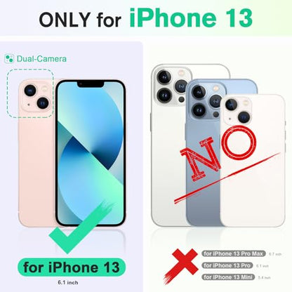 TUCCH Wallet Case for iPhone 13 (6.1") 2021, 3 Card Slots, Red | RFID Blocking, Viewing Stand, Shockproof TPU Shell, PU Leather, Magnetic Closure, Protective Folio Flip Cover - color: Red