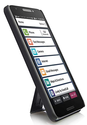 Nakedcellphone Kickstand Cover for Jitterbug Smart 2 Phone Case - Black | Slim Hard Shell with Stand, Satisfying Texture, For Lively Smart2 (Year 2018, Model 5049SJBS2) - color: Black