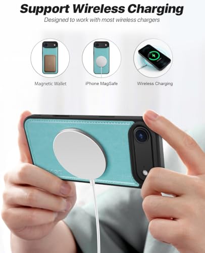 OCASE for iPhone Air Detachable Wallet Case with Card Holder, 2 in 1 PU Leather Flip Folio with RFID Blocking Stand Wrist Strap Shockproof Phone Cover 6.5 Inch 2025, Ice Blue - color: Ice Blue, size: iPhone Air