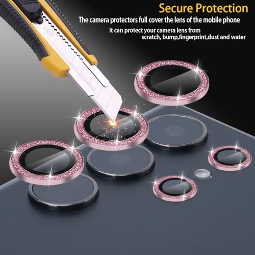 Camera Lens Protector for Samsung Galaxy S25 Ultra, Glitter Pink - color: Glitter Pink