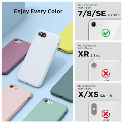 SURPHY Designed for iPhone SE Case, iPhone 8 Case, iPhone 7 Case, Liquid Silicone Phone Case for iPhone se 3rd 2nd SE 2022 SE 2020, Sky Blue - color: Sky Blue