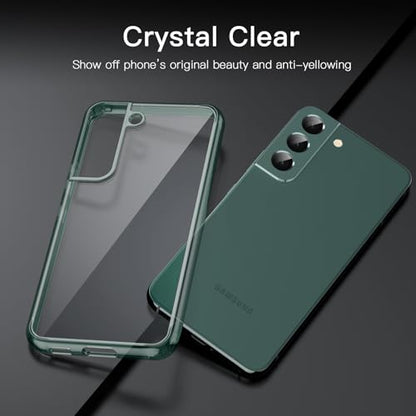 JETech Case for Samsung Galaxy S22, Anti-Yellowing, Green | Shockproof Protection, Scratch Resistant Hard PC Back, Durable Transparent TPU Bumper - color: Green