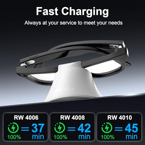 Charging Station Compatible with Ray-Ban Meta Wayfarer/Gen 2 and Skyler/Gen 2 Accessories, Magnetic Charger Dock Stand with Fast Charging & LED Indicator for Smart Glasses & Glasses Case - size: White