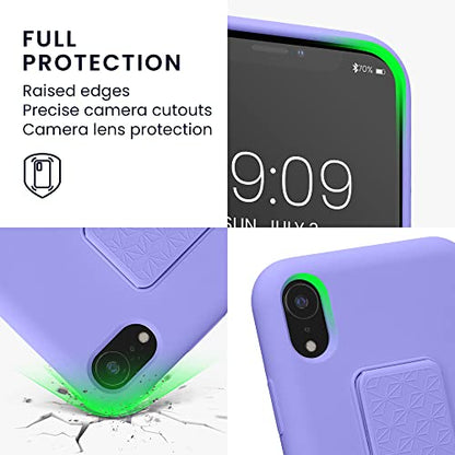 kwmobile Case for Apple iPhone XR Case - Soft TPU Cover with Silicone Coating - with Hand Strap and Stand Function - Shockproof - Lavender - color: lavender