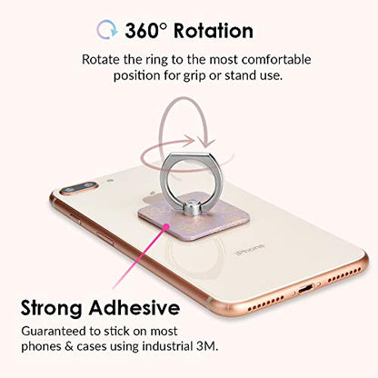 Velvet Caviar Cell Phone Ring Holder - Finger Ring & Stand - Improves Phone Grip Compatible with iPhone, Galaxy and Most Cases (Except Silicone/Leather) - Purple Rose Gold Flowers - color: Dusty Rose Floral