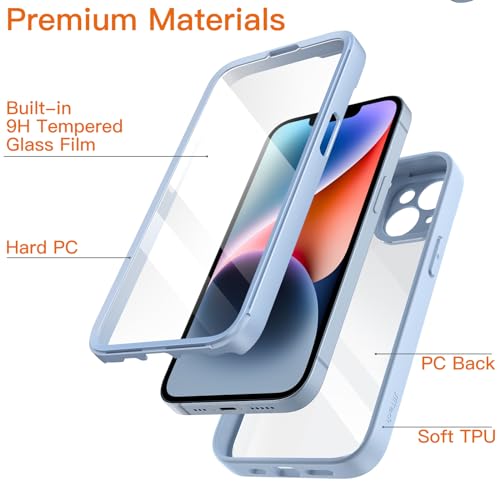 JETech Case for iPhone 14, 360° Protection, Light Blue - color: Light Blue