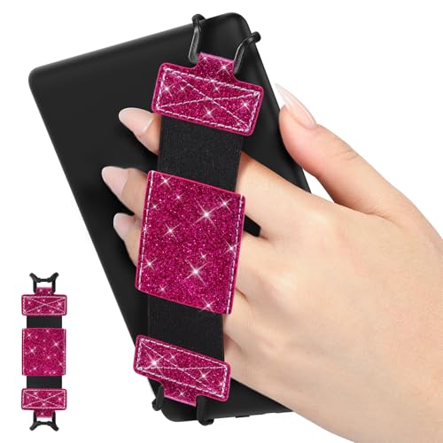 MoKo Soft Hand Strap for 6-8" Kindle eReaders Fire Tablet, Flash Rose - color: Flash Rose, style: Soft Pu Strap