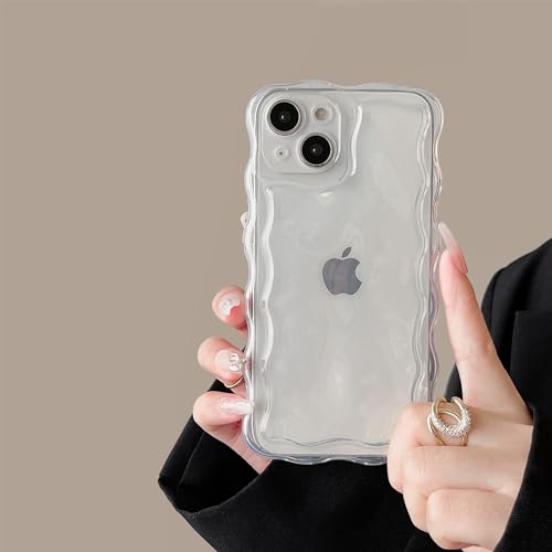 FABSPARK for iPhone 13 Pro Max,3D Transparent Bubble Wavy Case,Clear | Cute Meteorite Water Ripple Pattern Curly Wavy Frame Case,Soft TPU Shockproof for iPhone 13 Pro Max 6.7 Inch,Clear - color: Clear, size: for iPhone 13 Pro Max