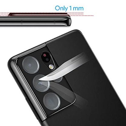 TAURI [Designed for Samsung Galaxy S21 Ultra 5G 6.8a - inch Flexible TPU Film Privacy Screen Protector + Camera Lens Protector Bubble-Free 2 Pack, Fingerprint Unlock Support