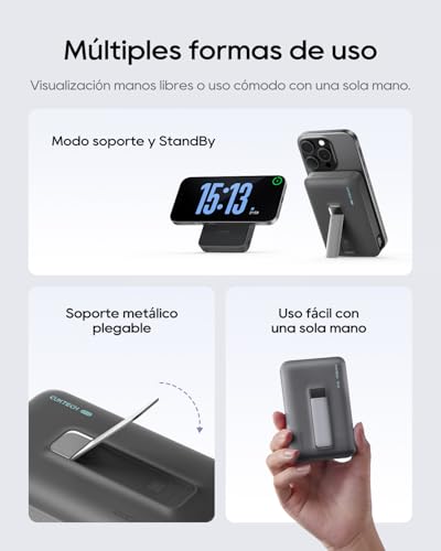 CUKTECH Qi2 Certified 15W Magnetic Power Bank, 10000mAh Battery Pack - color: Qi2 15W Wireless