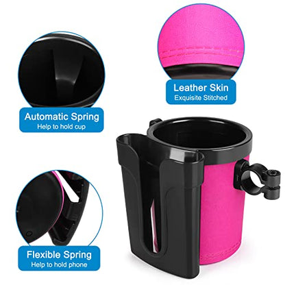 Accmor 3-in-1 Bike Cup Holder with Cell Phone Keys Holder, Bike Water Bottle Holders, Universal Bar Drink Cup Can Holder for Bicycles, Motorcycles, Scooters, Black Pink - color: Black Pink