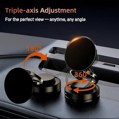 Vacuum Suction Magnetic Phone Holder, Foldable and Retractable, Hands-Free Suction Magnetic Phone Mount for Kitchen/Gym/Mirror/Desk/, Compatible with iPhone Android and All Smartphones
