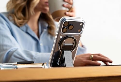 CLCKR for MagSafe Phone Grip Stand, Magnetic Phone Holder with Kickstand - color: Mag Black
