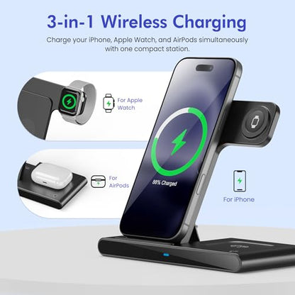 Wireless Charger Fast Charging Station 3 in 1 Charger Stand Desk