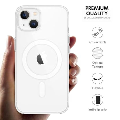 I&H for iPhone 15 Plus 6.7 inch Case Crystal Clear Non-Yellowing, Shockproof, Anti-Scratch, Transparent Hard Back Cover with Soft Bumper - size: For iPhone 15 Plus
