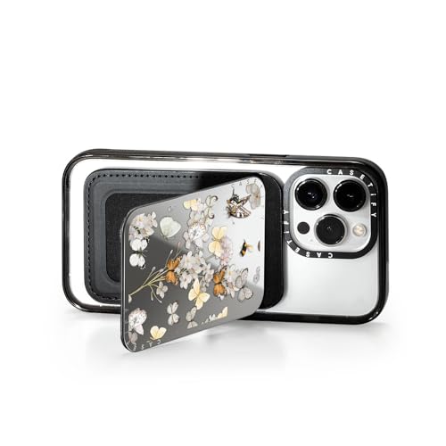 CASETiFY Snappy Card Holder Stand Compatible with Magsafe - BUTTERFLY SUNDAY - Silver Mirror - color: BUTTERFLY SUNDAY
