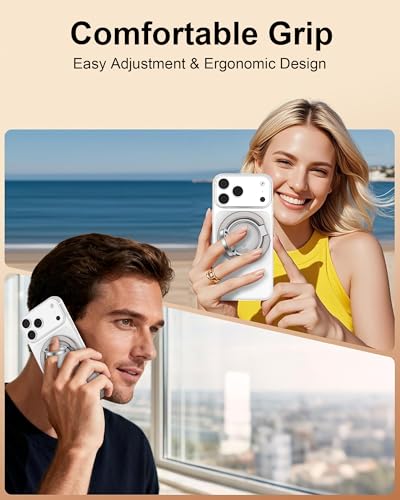 Magnetic Phone Grip Stand for Back of Phone, Pixel 10 Pro Snap Ring Holder - color: Grey