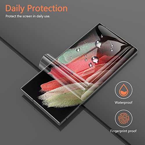 [2 Packs] Samsung Galaxy S21 Ultra TPU Screen Protector, with Positioning Tool Fingerprint Support Flexible Self-Healing TPU Film 3D Curved Easy Installation Full Coverage Bubble Free - size: Galaxy S21 Ultra