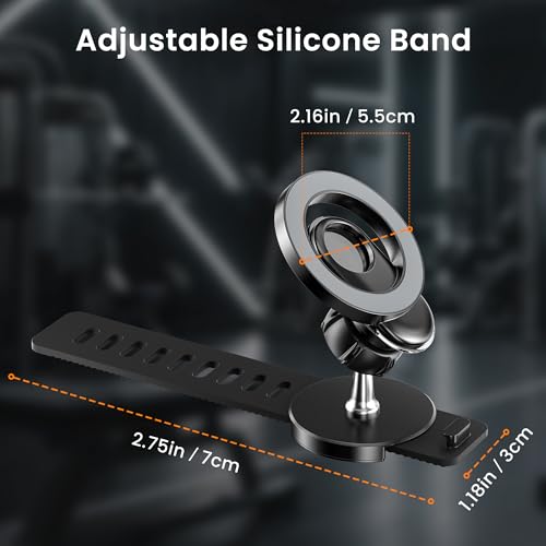 Itramax 360° Magnetic Stroller Phone Mount with Adjustable Silicone Strap